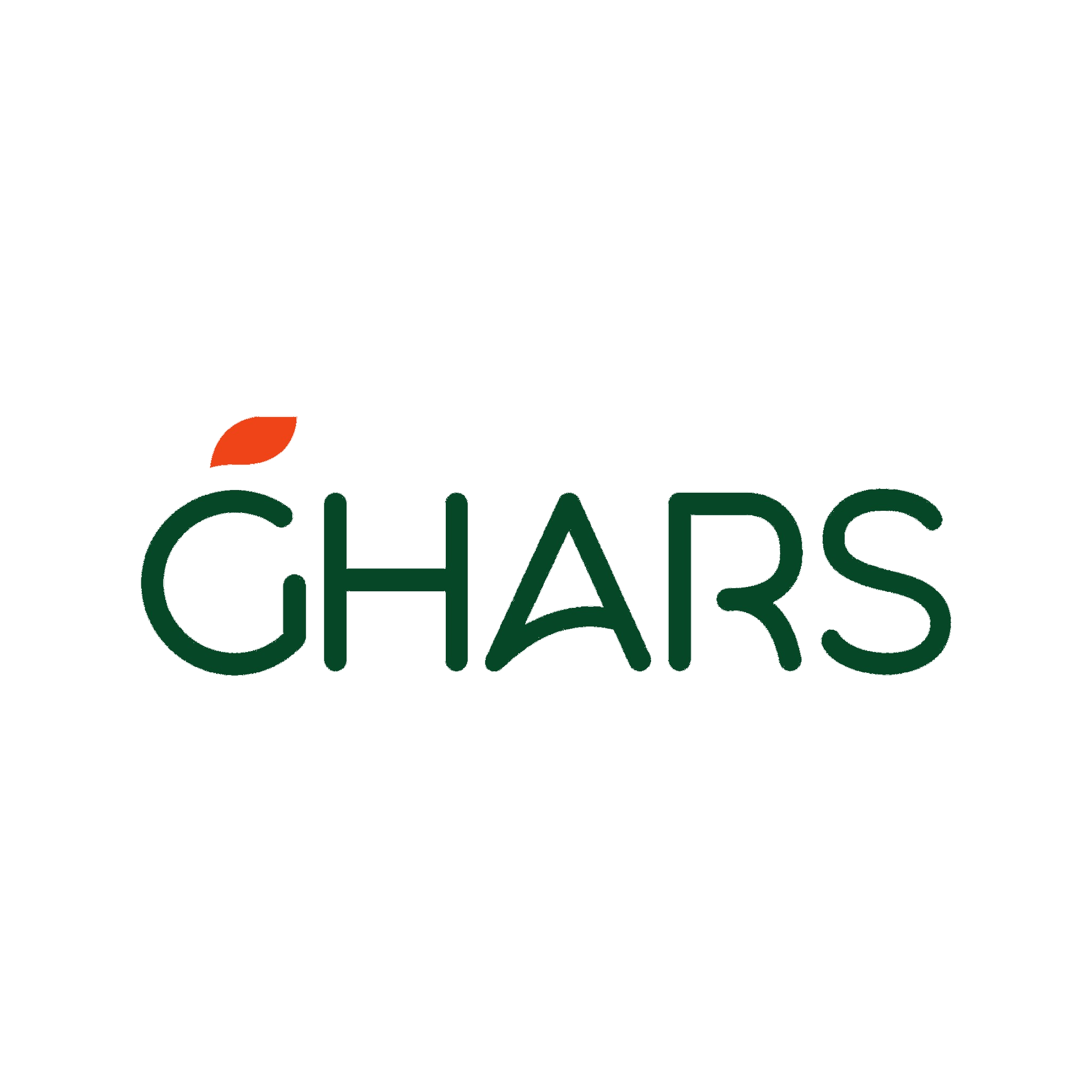 De afbeelding toont een logo met het woord 'CHARS' in een groen lettertype. Boven de letter 'H' staat een rood blaadje.